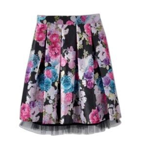 D-Signed x Disney Girls Satin Floral Taffeta & Tulle Skirt, Size M (10-12) EUC